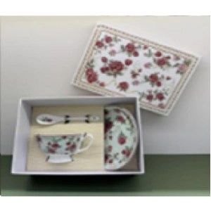 Cup and saucer with spoon set | Чашка с блюдцем и ложкой, комплект
