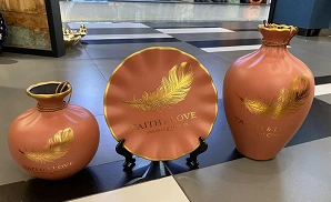 Decorative set (plate + 2 vases) | Декоративный набор (тарелка + 2 вазы)