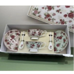 Cup and saucer with spoon set | Чашка с блюдцем и ложкой, 2 шт, комплект