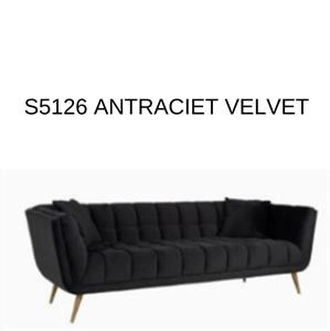 Диван Huxley Антрацит бархат/Sofa Huxley Antraciet velvet / Brushed gold